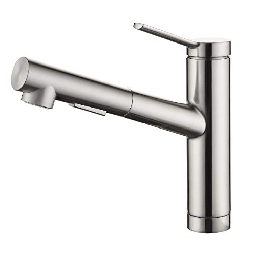 CREA キッチン蛇口 引出しホース式水栓 キッチン用水栓 シングルレバーワンホールキッチン水栓 伸縮 360度回転 2wayの吐水式 泡沫水流