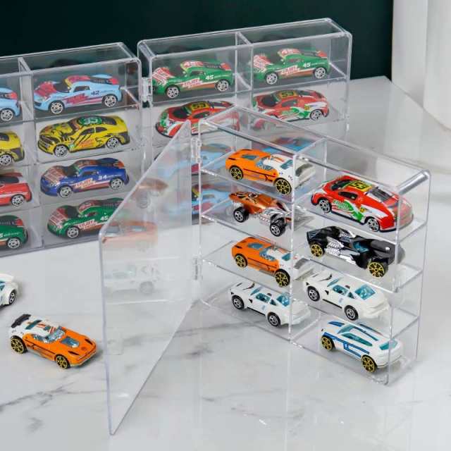 トミカケース 4個×8マス透明な展示ケース ミニカー 収納