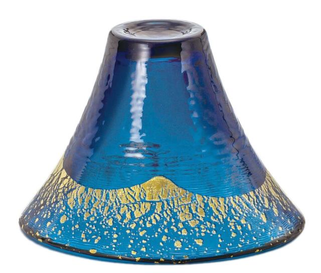 東洋佐々木ガラス 冷酒グラス ブルー 65ml 招福杯 富士山 金紺 日本製 42085G-SHB