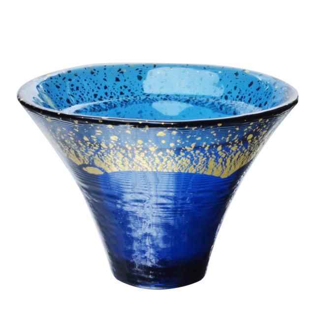 東洋佐々木ガラス 冷酒グラス ブルー 65ml 招福杯 富士山 金紺 日本製 42085G-SHB｜詳細画像