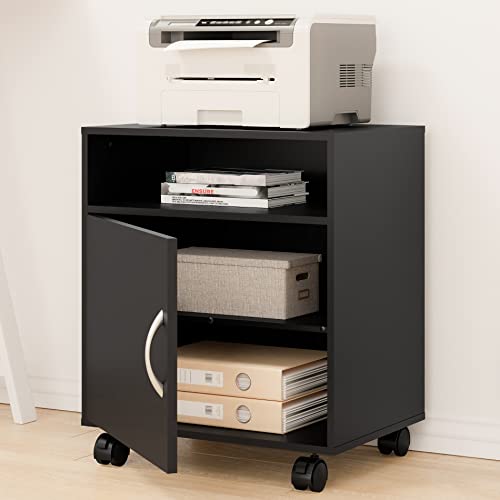 FITUEYES プリンター台 プリンターワゴン デスクワゴン サイドワゴン オフィスワゴン オフィス収納 キャスター付き ３段高さ調整…の通販は