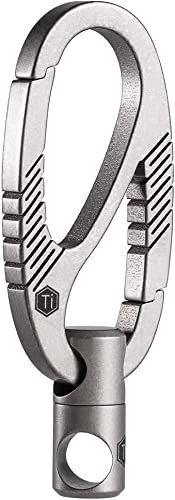 KM09チタンカラビナ キーホルダー 8形クイックカラビナ 極小 EDC工具 8字カナラビ キーフック アダプター スマート キーリング付きの通販は 5,191円