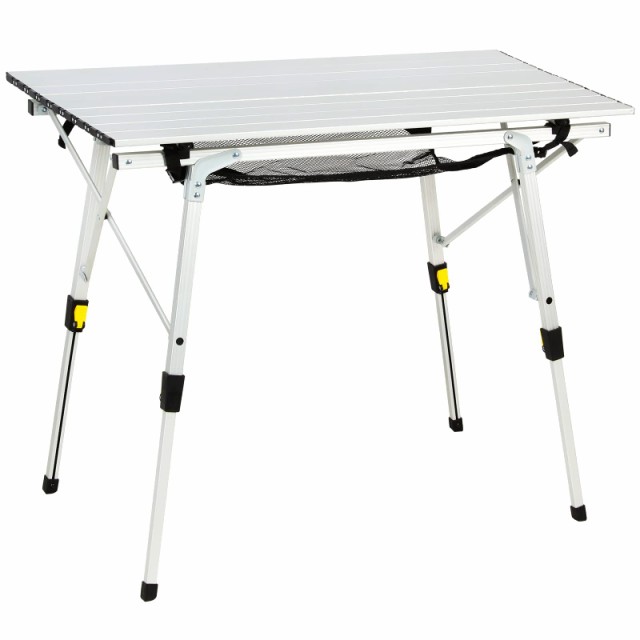 Timber Ridge アウトドアテーブル 折りたたみ 高さ調節 耐荷重30kg アルミ ロールテーブル 収納袋付き コンパクト キャンプ用