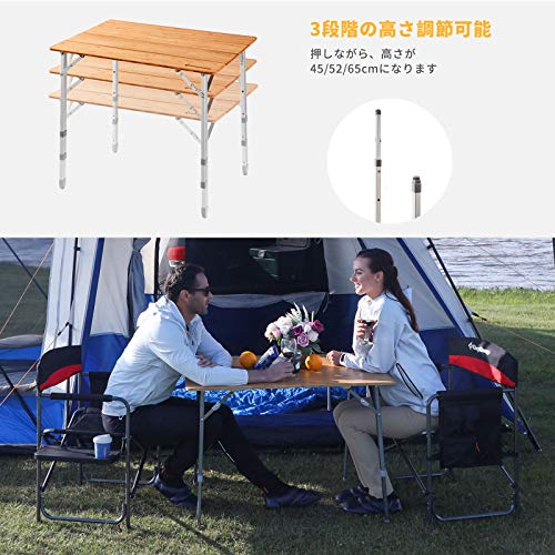 廃盤KingCamp バンブー 折りたたみ テーブル 竹製 収納袋 KingCamp