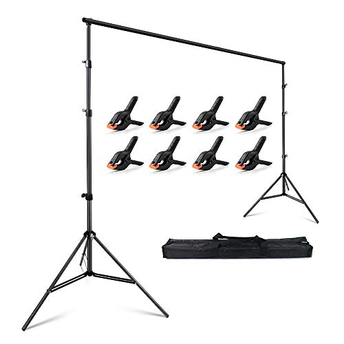 FotoFoto 背景スタンド 280 x 300cm 撮影スタンド 大型 強力クリップ 8個付き 高さ96cm-285cm調整可能 背景布 スの通販は