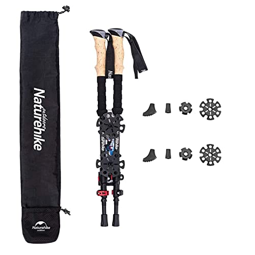 Naturehike トレッキングポール カーボン製 2本セット 炭素 トレッキングステッキ 自由伸縮可能 収納ケース付き 超軽量＆高強度 登山