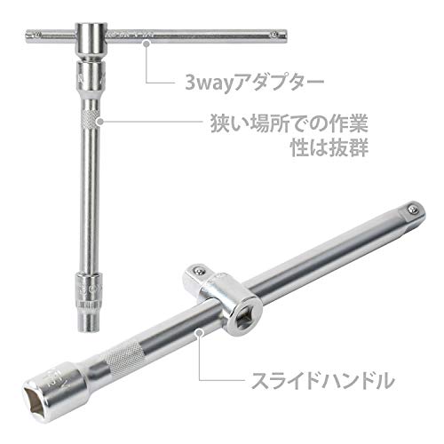 WORKPRO ソケットレンチセット ガレージツールセット 差込角6.35&9.5&12.7mm1/4&3/8&1/2 172点組 ラチェットレ_2