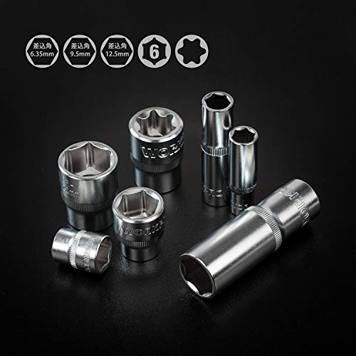 WORKPRO ソケットレンチセット ガレージツールセット 差込角6.35&9.5&12.7mm1/4&3/8&1/2 172点組 ラチェットレ_3