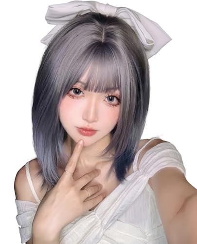 Limakaraウィッグ セミロング ストレート 紫 グラデーション ロング ミディアム フルウィッグ ギャル ロリータ wig コスプレ  サラの通販はau PAY マーケット - アルファモール | au PAY マーケット－通販サイト