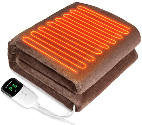 電気掛敷毛布 電気ひざ掛け フランネル 188x130cm 6段階温度調整