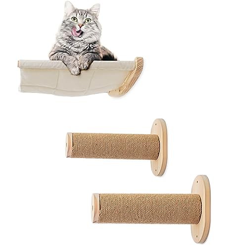 【送料無料】Cific キャットウォーク 猫ステップ 壁掛け式ポール ハンモック 足場 DIY 遊び場