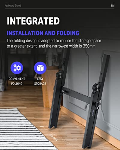 Donner 電子キーボード ピアノ Z型 スタンド 折りたたみ式 高さ55-85cm