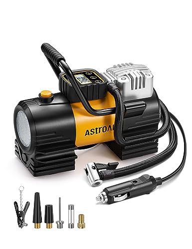 【送料無料】AstroAI エアコンプレッサー タイヤ 空気入れ 自動車用 電動空気入れ 150PSI DC12V シガーソケット接続式 高輝度LEDライト