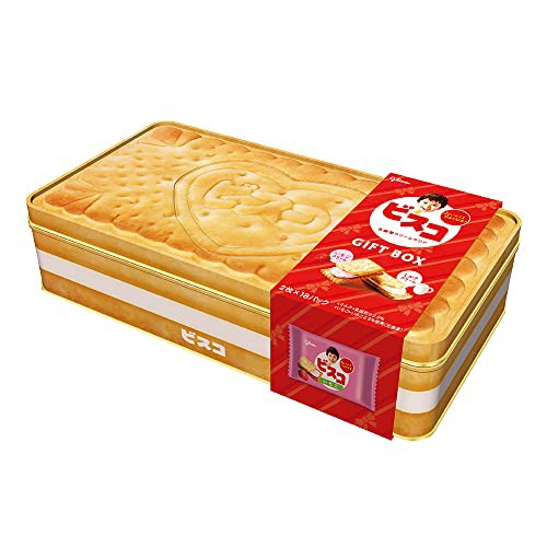 【送料無料】江崎グリコ ビスコ ギフトボックス 36枚18枚×2味ミルク味 いちご味 お菓子缶 プレゼント プチギフト クッキー缶 ビタミンB1