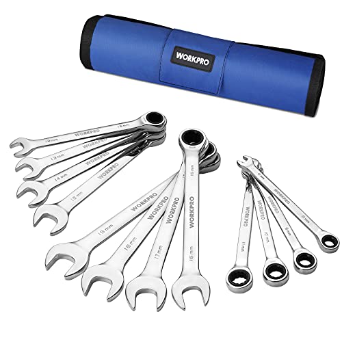WORKPRO コンビネーションレンチ ラチェットレンチセット スパナ 72ギア 8~19mm12本組 両用ヘッド 鏡面仕上げ CR-V製 組みの通販は