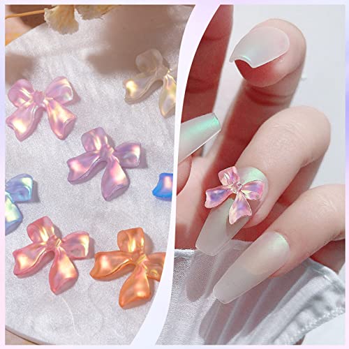 ネイルパーツ リボン オーロラ 3D 蝶々 ネイル デコパーツ