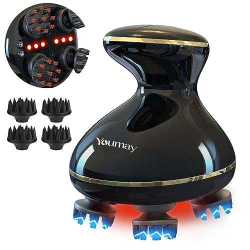 Amazon | Youmay ヘッドスパ EMS 電動頭皮ブラシ 電気針 赤色LED