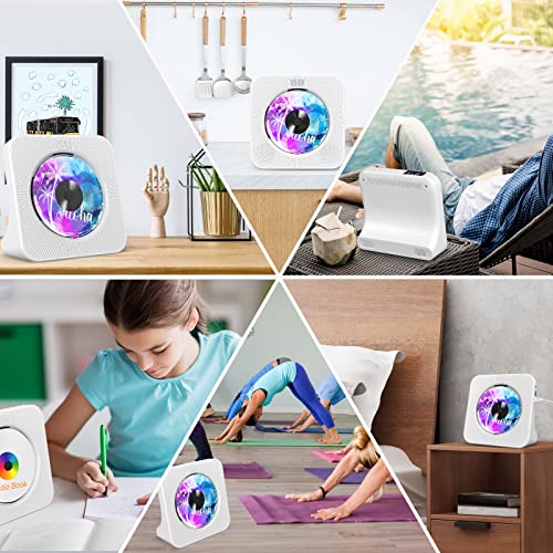 Fohil CDプレーヤー 卓上置き式 CDラジカセ 多機能 PSE認証 防塵透明