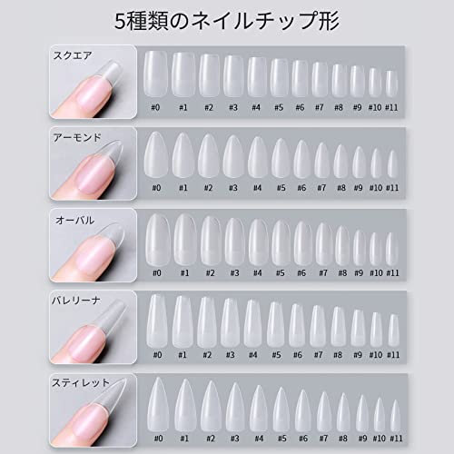 Annhua 透明 ネイルチップ 240枚セット 超薄 バレリーナ ネイル