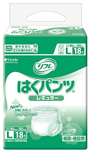 リフレ はくパンツ うす型長時間安心パンツ L 18枚入り 6パック