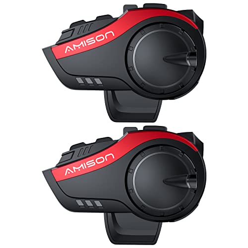 Amison バイクインカム 最大10人同時通話 最大通話距離2000m Bluetooth 5.0 無線機 技適認証済み 連続28H時間 IP