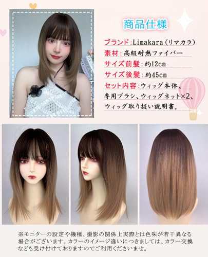 Limakaraウィッグ セミロング ストレート グラデーション ロング ミディアム フルウィッグ 可愛い ロリータ wig コスプレ サラサラの通販はau  PAY マーケット - アルファモール | au PAY マーケット－通販サイト