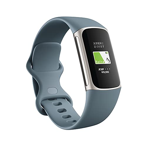 Suica対応Fitbit Charge 5 トラッカー スチールブルー/プラチナ 最大7日間のバッテリーライフ/GPS搭載/スマートウォッチの通販は