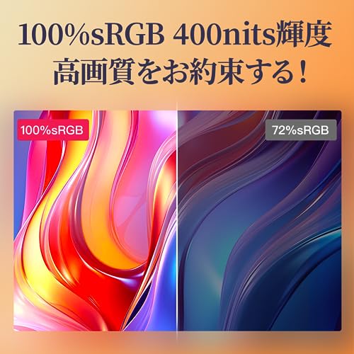 モバイルモニター kksmart 13.3インチ タッチパネル 超軽量400g 高輝度400nits 100％色域 超薄型 5点タッチ 画像比自_1