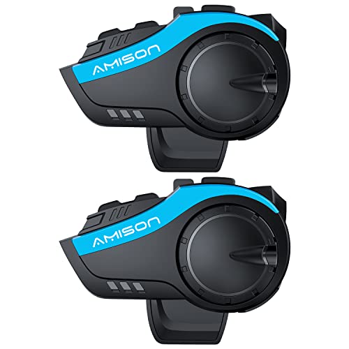 Amison バイクインカム 最大10人同時通話 最大通話距離2000m Bluetooth 5.0 無線機 技適認証 連続28H時間通話