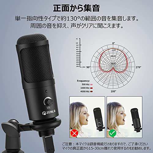 Amazon.co.jp: Faunow コンデンサーマイク USBマイク PC用マイク