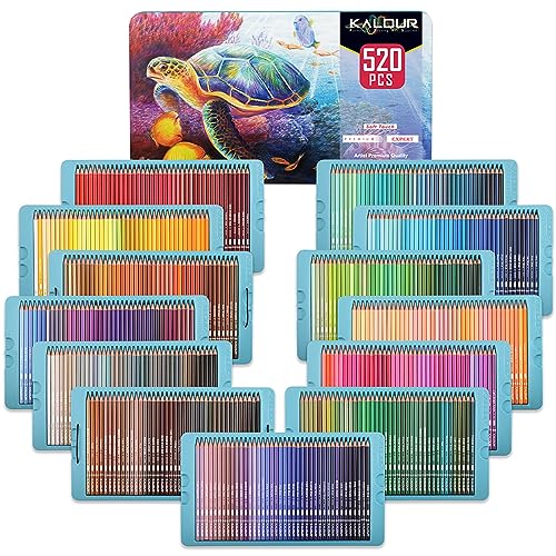 色鉛筆 520色セット 油性色鉛筆 プロ専用ソフト芯色鉛筆セット