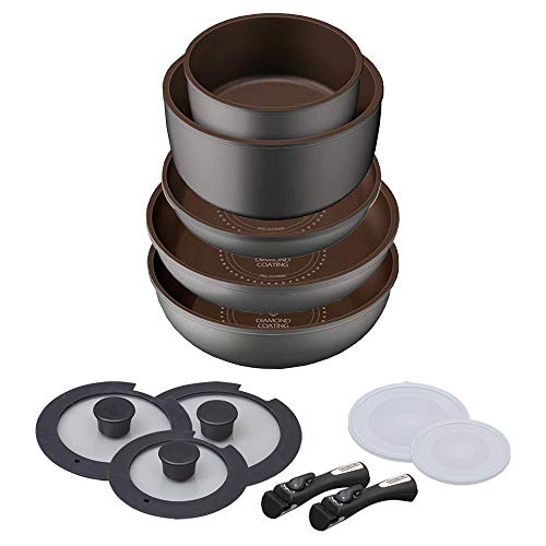 限定 アイリスオーヤマ フライパン 鍋 セット ガス火 IH対応 12点 ダイヤモンドコート 取っ手のとれる 軽量 こびりつかずにお手入れ簡単 13,619円