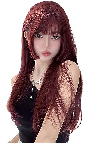 ウィッグ ロング 姫カット ストレート 自然 セミロング フル