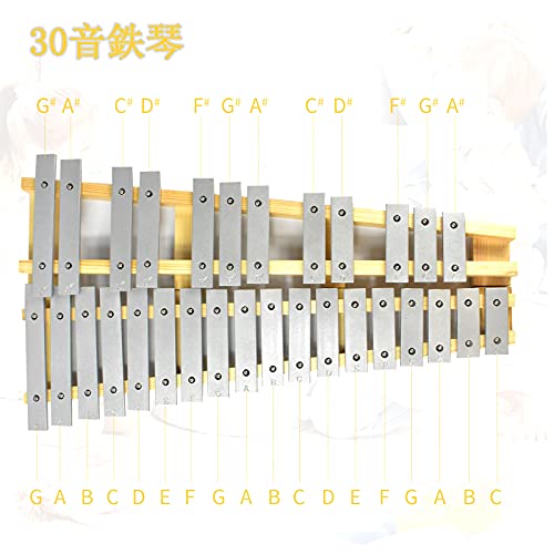 ENNBOM 鉄琴 30音 グロッケン 折り畳み マレット4本 収納ケース付き