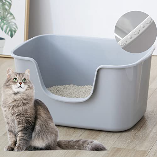 Smart Paws 大きな猫のトイレかわい猫のトイレ64x42x33cm グレー