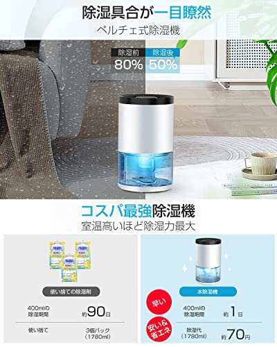 Onego 除湿機 除湿器 小型 強力除湿 ペルチェ式 1000ML大容量 省エネ