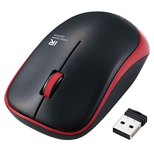 無線2.4GHｚ・レッド M-IR07DRKRD・コネクタタイプ:USB-A・消費電力の小さな赤外線ledを使用したir ledセンサー搭載で、約2.電池を取り替えずに使用することが可能な、抗菌ワイヤ