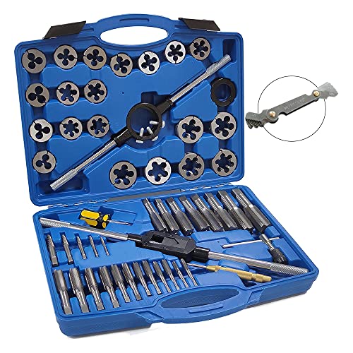 Geataol タップダイスセット 52PCS M6-M24 ねじ穴 ねじ山修正 ピッチゲージ付属 ねじ切り 車体整備