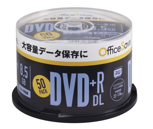 OfficeSAVE 1回記録用 DVD R DL 8.5GB 50枚 ホワイトプリンタブル 片面