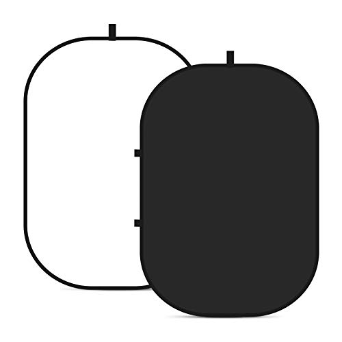 NEEWER 折り畳み式 リバーシブル クロマキー 背景布 5ftx6.5ft/150cmx200cm 黒/白 並行輸入品