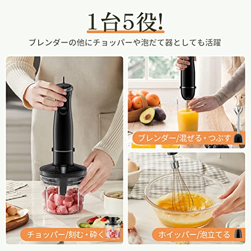 BESROY ハンドブレンダー 800W 離乳食 ブレンダー 1台5役つぶす 