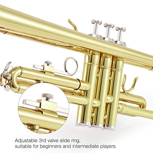 Eastar トランペット Bb調 Trumpet 初心者 清潔アクセサリー付