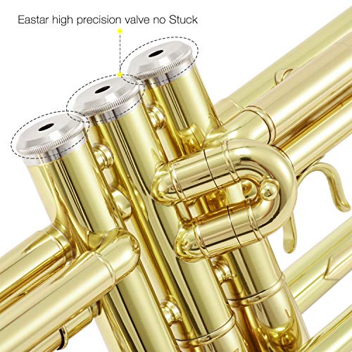 Eastar トランペット Bb調 Trumpet 初心者 清潔アクセサリー付