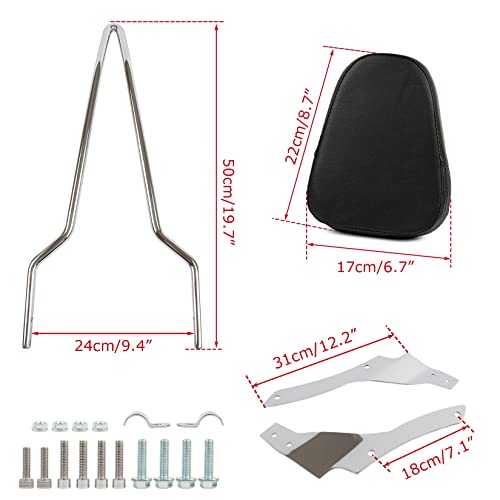 バイク用 シーシーバー リアキャリア付き タンデムバー 背もたれ