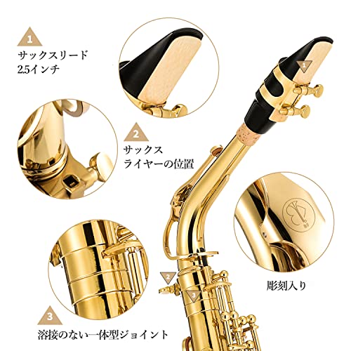 Eastar アルトサックス E Saxophone ゴールドラッカー サクソフォン