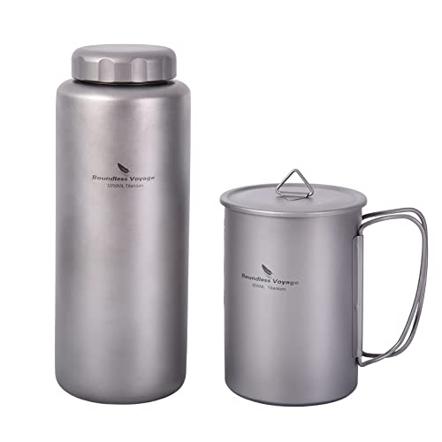 Boundless Voyage 純チタンボトル マグカップ 広口 大容量 直飲み水筒