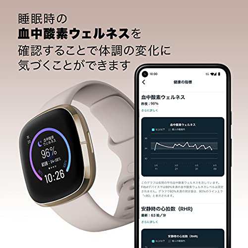 Suica対応Fitbit Sense スマートウォッチ カーボン グラファイト 6日間