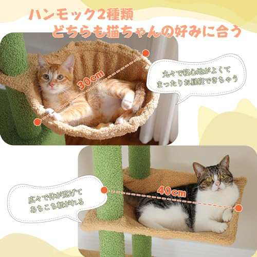 高身長 キャットタワー 突っ張り スリム 猫タワー 爪とぎ ハンモック2個 ツイン突っ張り コンパクト 省スペース 多頭飼い 可愛いの通販はau  PAY マーケット アルファモール au PAY マーケット－通販サイト