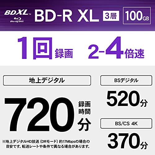 バーベイタム Verbatim M-DISC 長期保存 ブルーレイディスク 1回記録用 BD-R XL 100GB 10枚 ホワイトプリンタブル_2