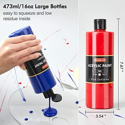 Shuttle Art アクリル絵の具 15色 473ml 大容量 絵の具セット 速乾